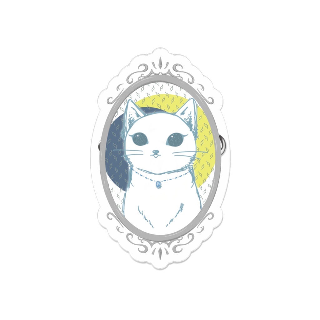 ブルーネックレスの猫