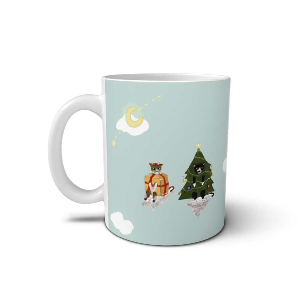 べる＆みけ クリスマス仕様  雲 マグカップ