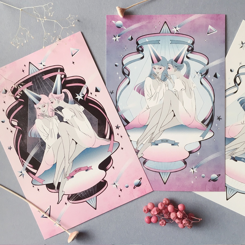 ポストカード✧tête-à-tête✧3色入り