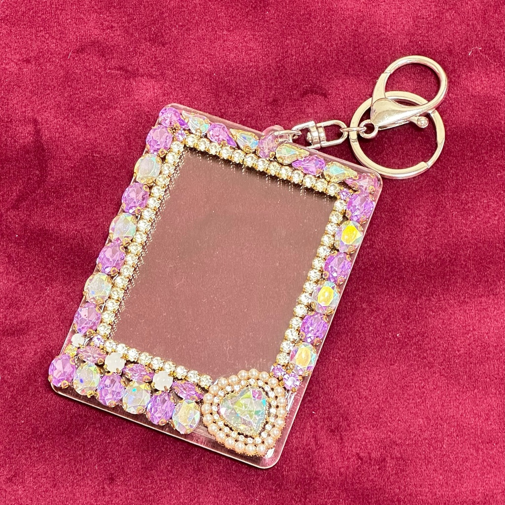 B8サイズ　フォトキーホルダー　硬質ケースデコ　パープル系