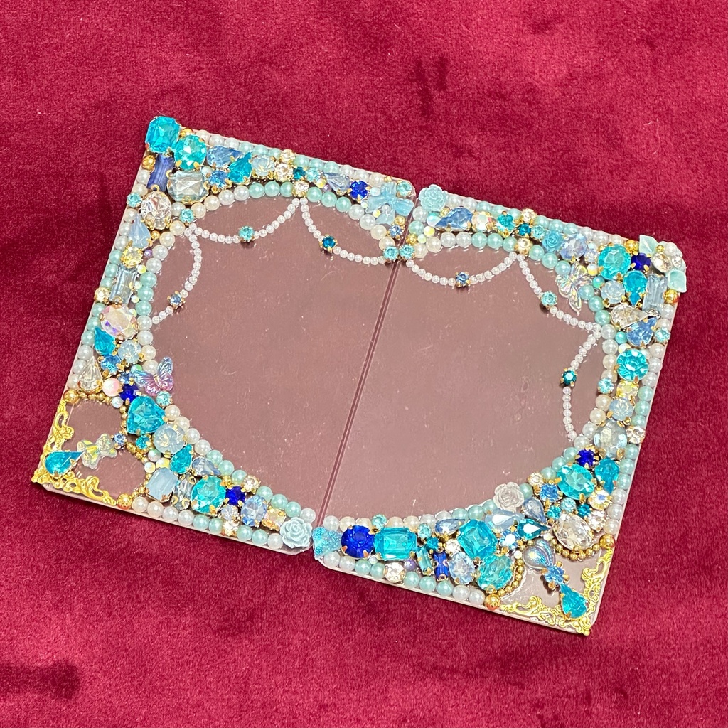 B8サイズ 硬質ケースデコ 水色系 2点セット