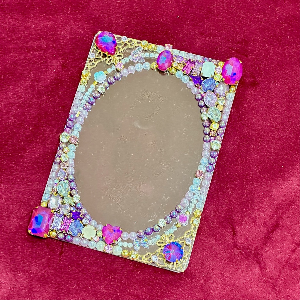 B7サイズ 硬質カードケースデコ パープル(紫)系