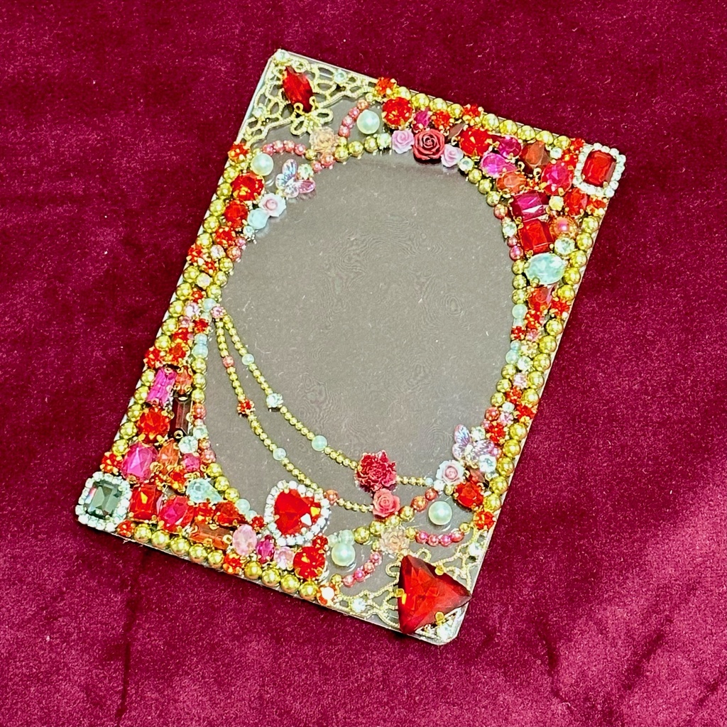 B7サイズ 硬質カードケースデコ レッド(赤)系