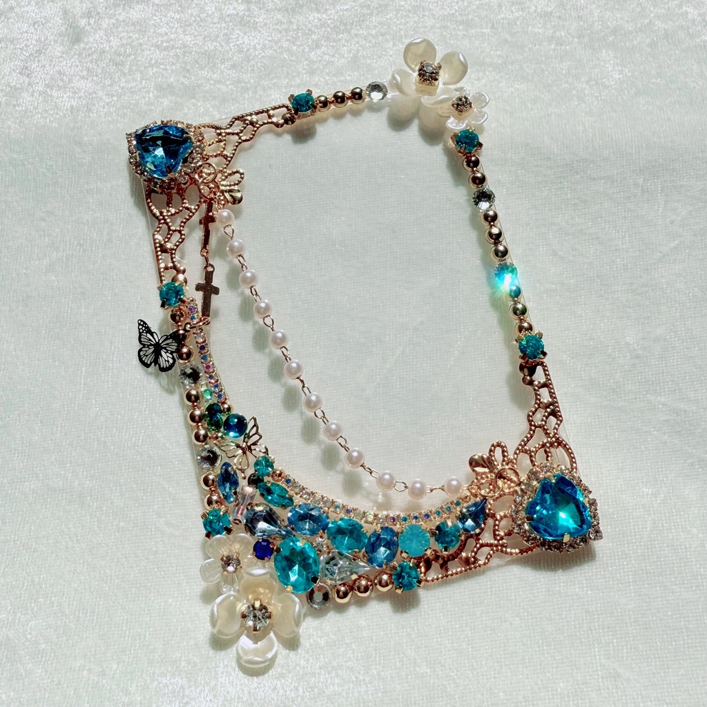 B8サイズ 硬質ケースデコ ライトブルー(水色)系