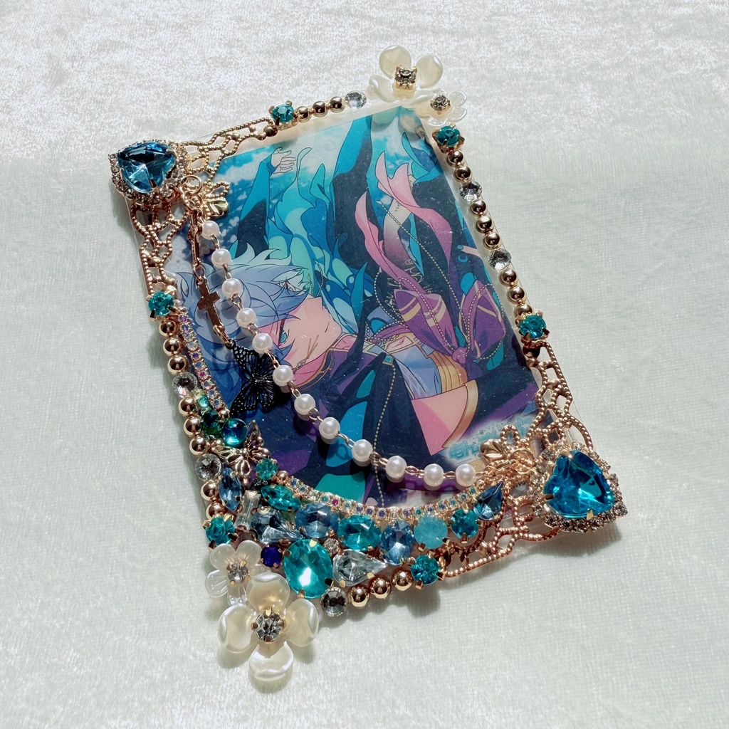 B8サイズ 硬質ケースデコ ライトブルー(水色)系