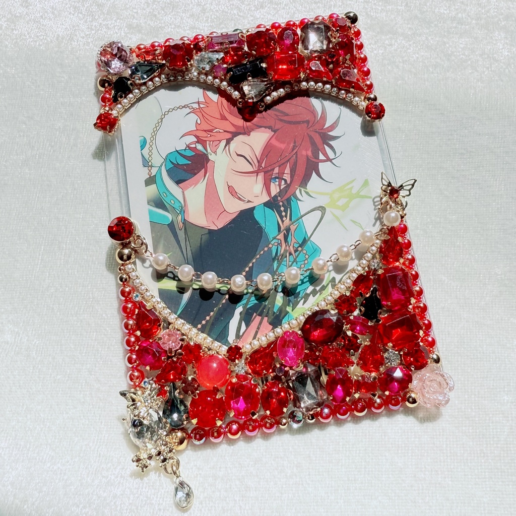 B8サイズ 硬質ケースデコ レッド(赤)系 ①