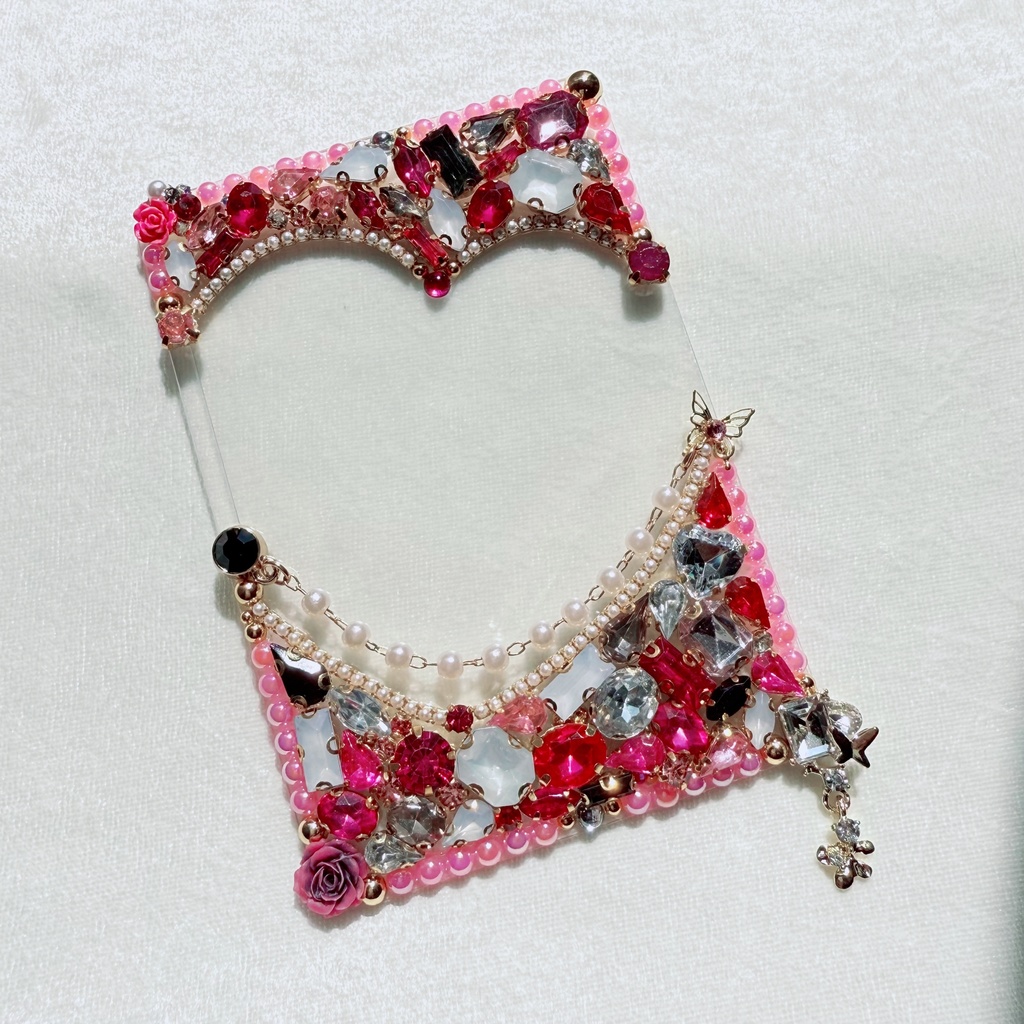 B8サイズ　硬質ケースデコ　ピンク（桃）系　③