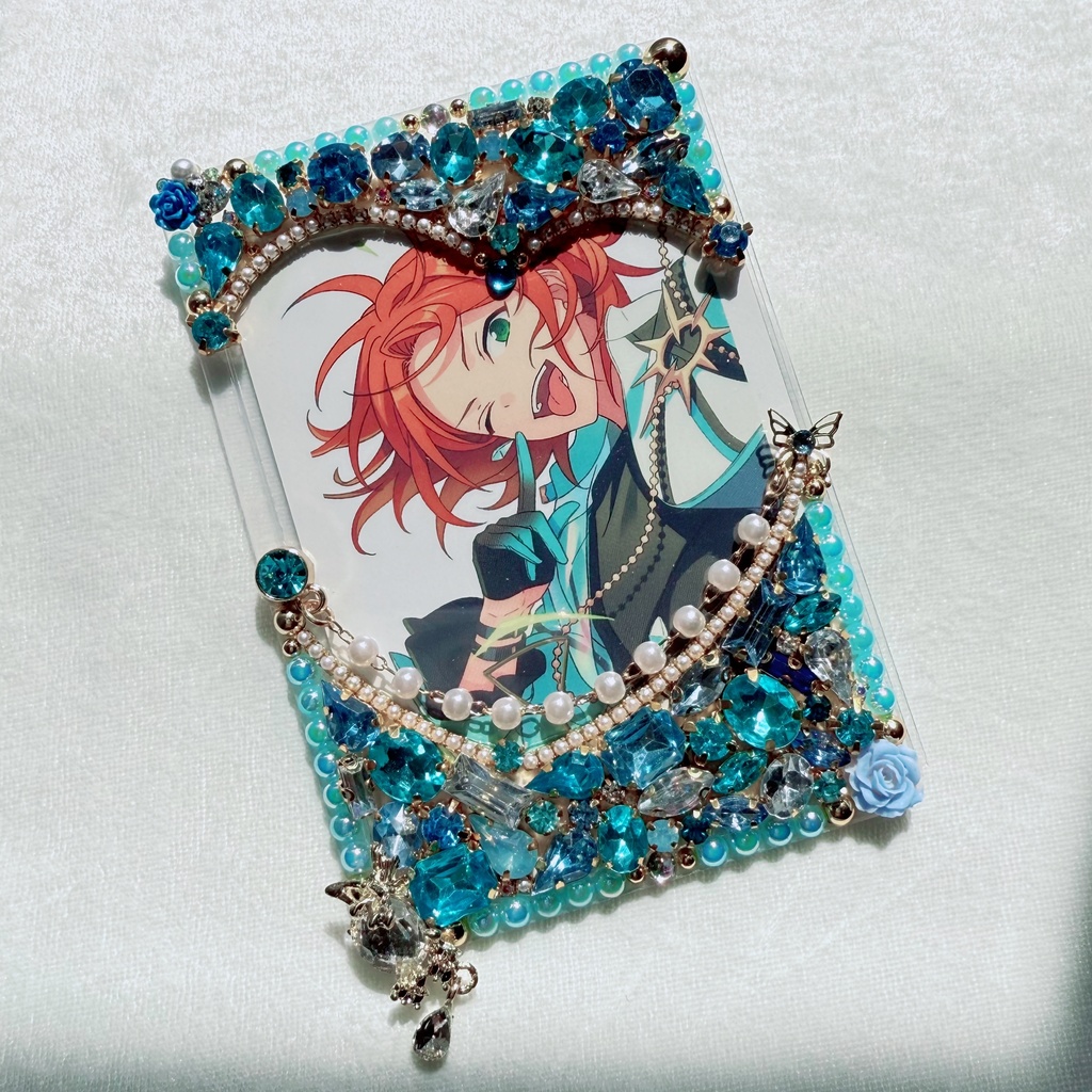 B8サイズ 硬質ケースデコ ライトブルー(水色)系