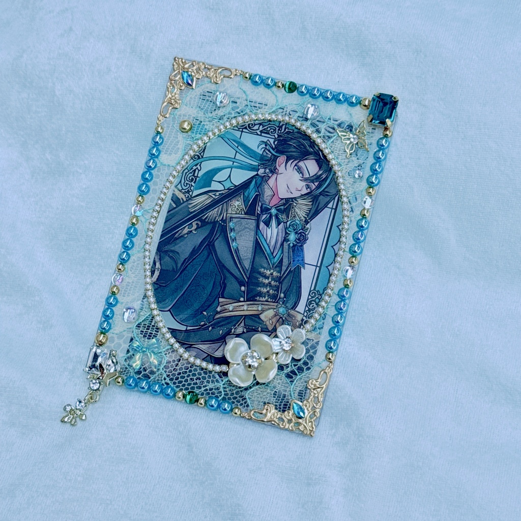 B8サイズ 硬質ケースデコ ターコイズ系