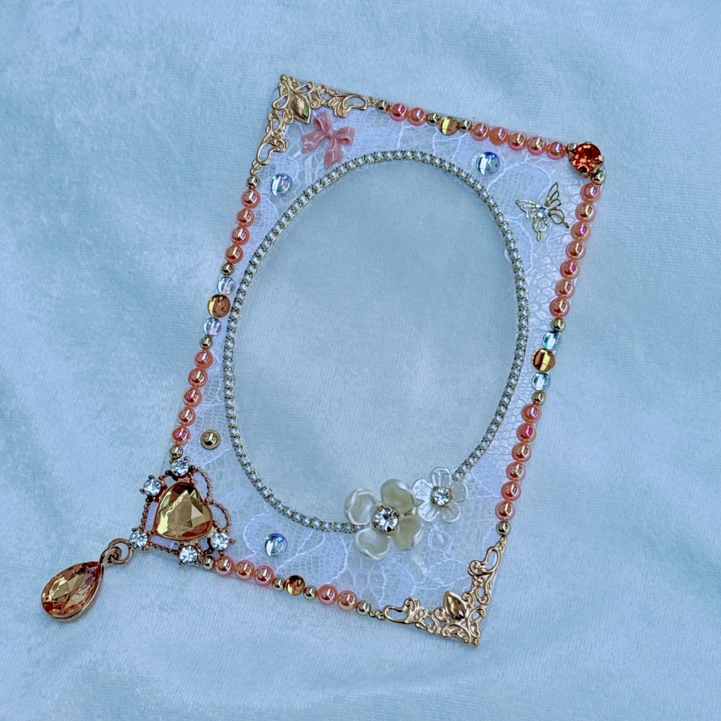 B8サイズ 硬質ケースデコ オレンジ×ホワイト