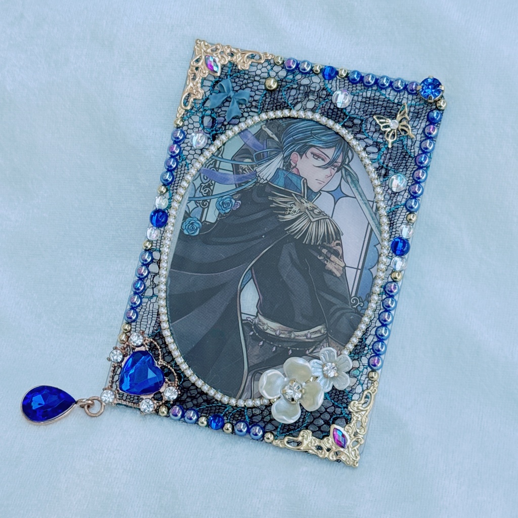 B8サイズ 硬質ケースデコ ブルー×ブラック ②