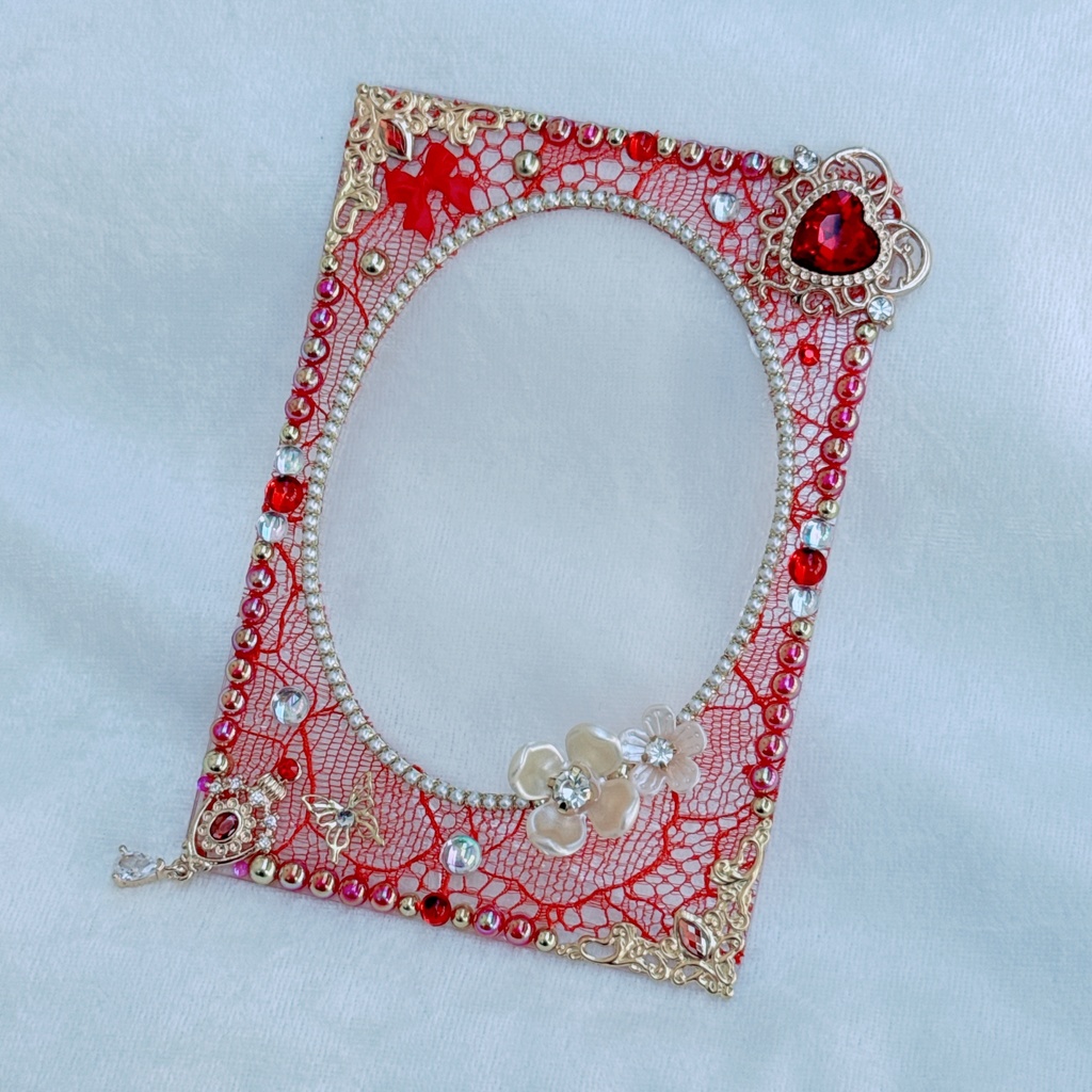 B8サイズ 硬質ケースデコ レッド(赤)系