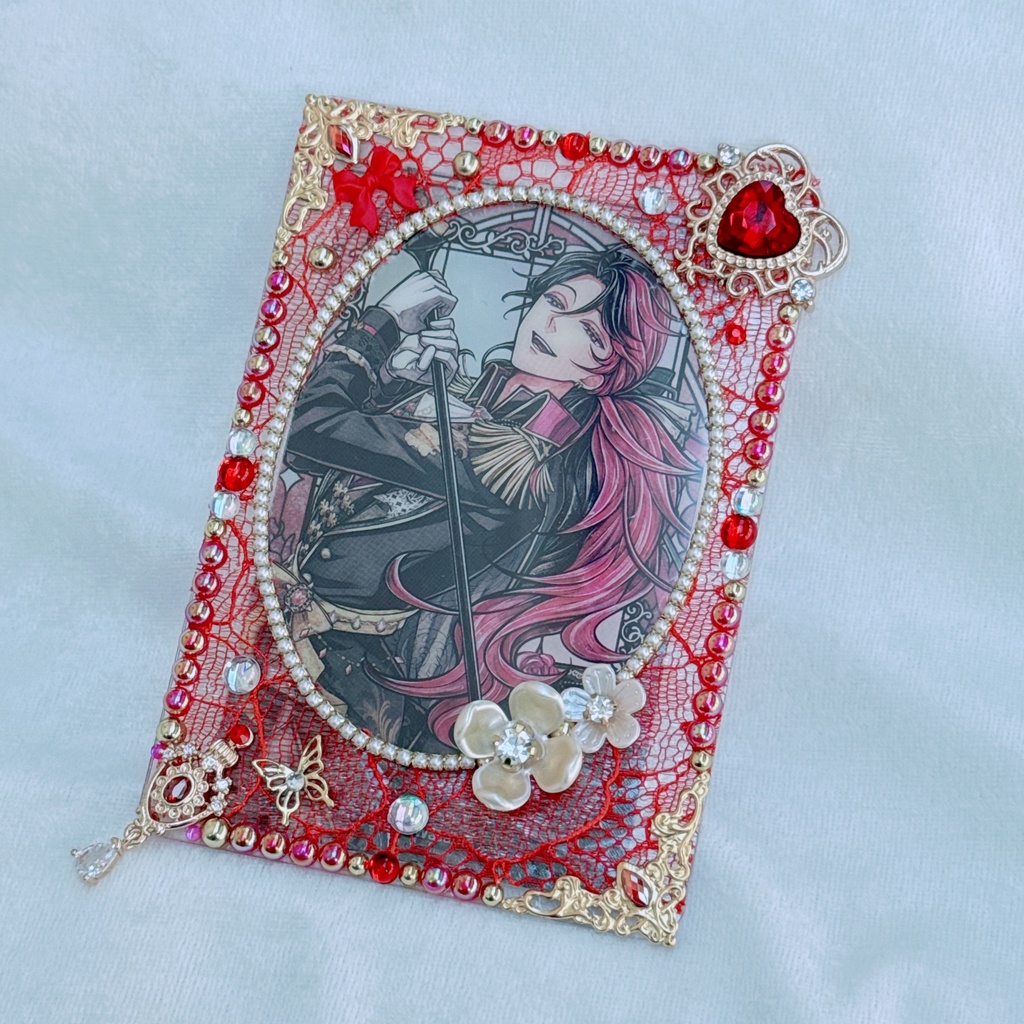 B8サイズ 硬質ケースデコ レッド(赤)系