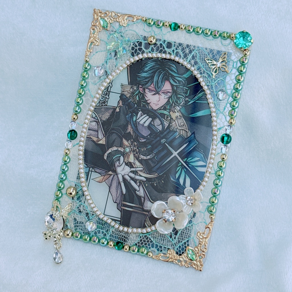 B8サイズ 硬質ケースデコ グリーン×ホワイト