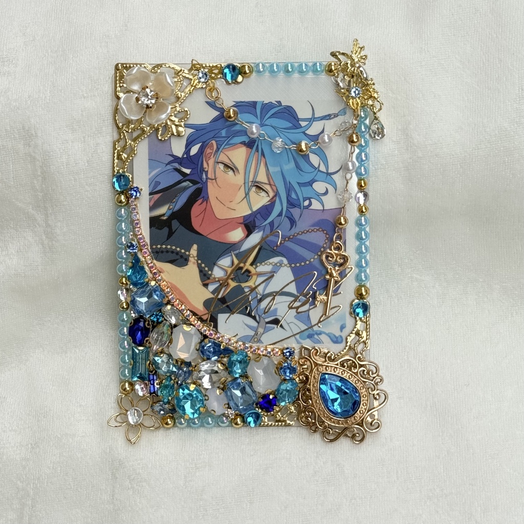 B8サイズ 硬質ケースデコ ライトブルー(水色)系