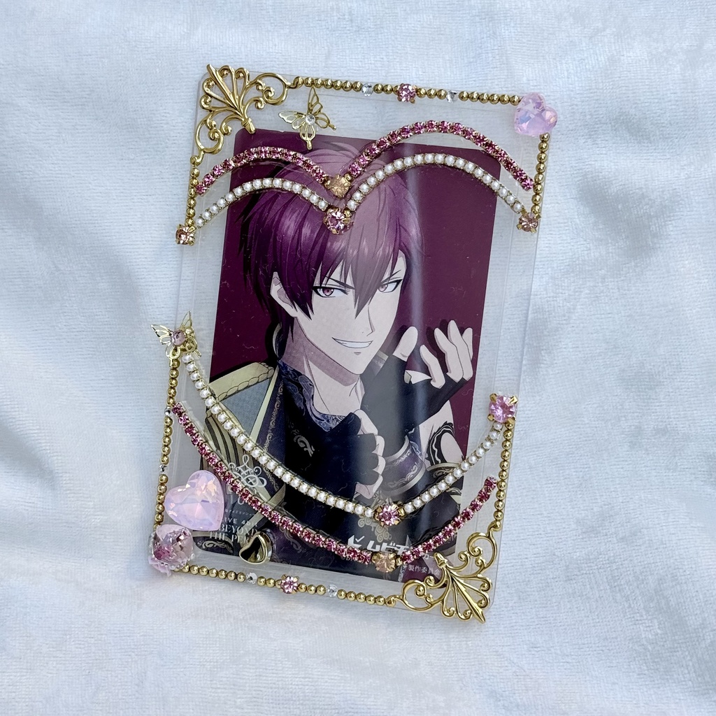 B8サイズ 硬質ケースデコ ハート ピンク(桃)系