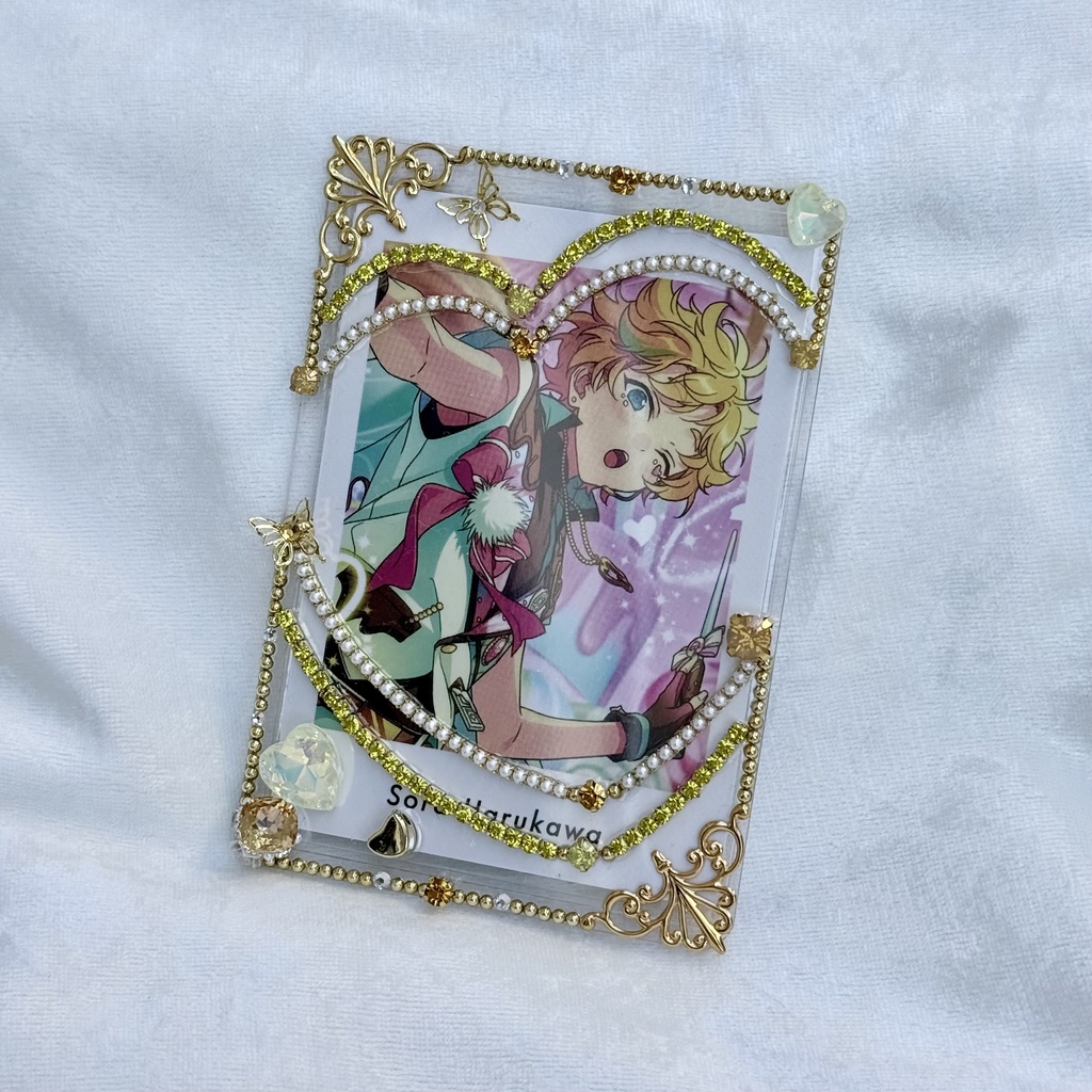 B8サイズ 硬質ケースデコ ハート イエロー(黄色)系