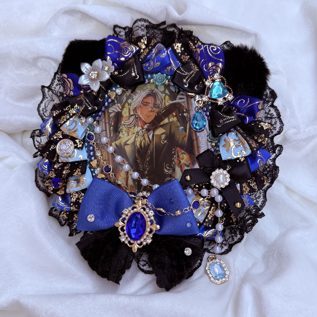 アクリルコースター用 ロゼット ブルー×ブラック