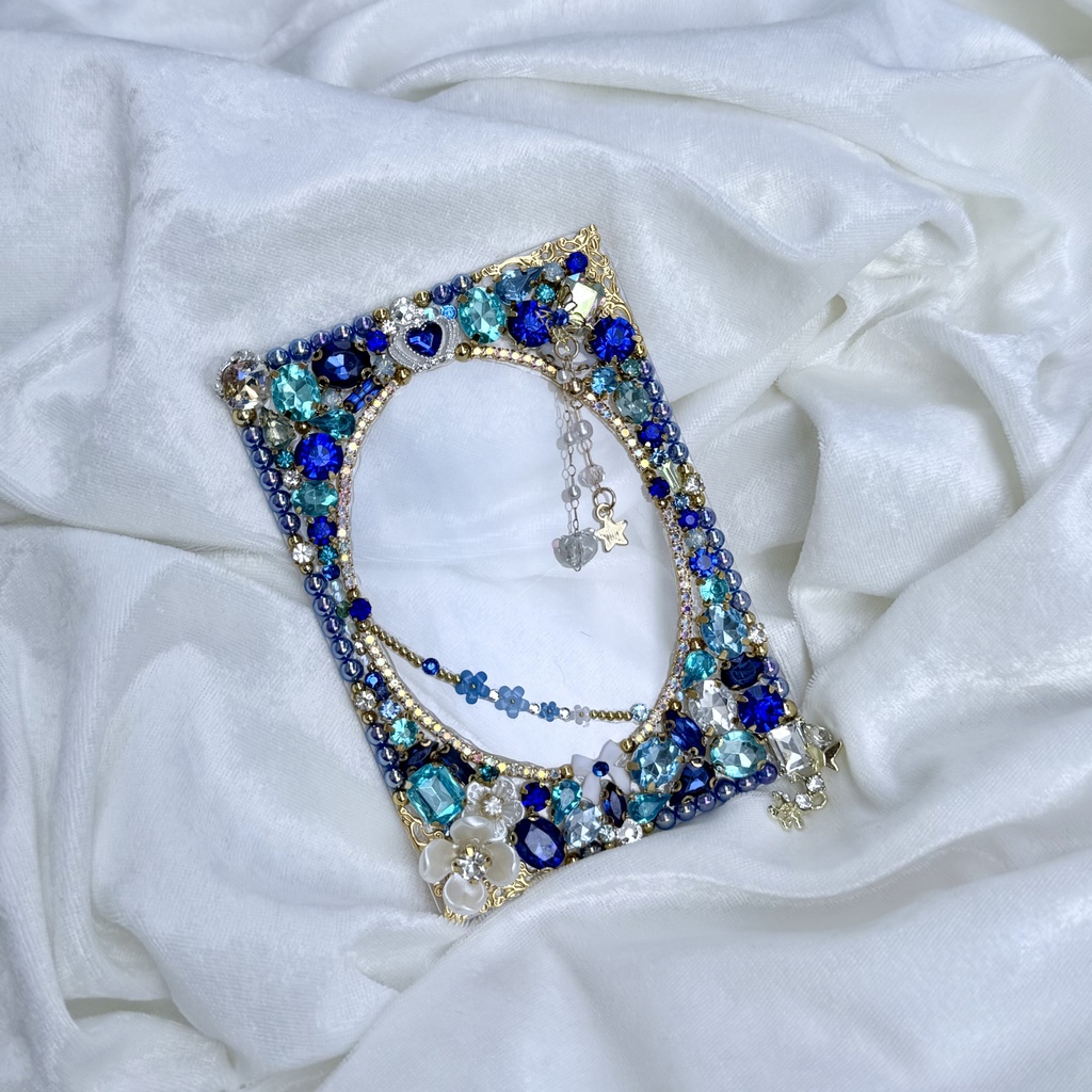 B8サイズ　硬質ケースデコ　ブルー（青）系