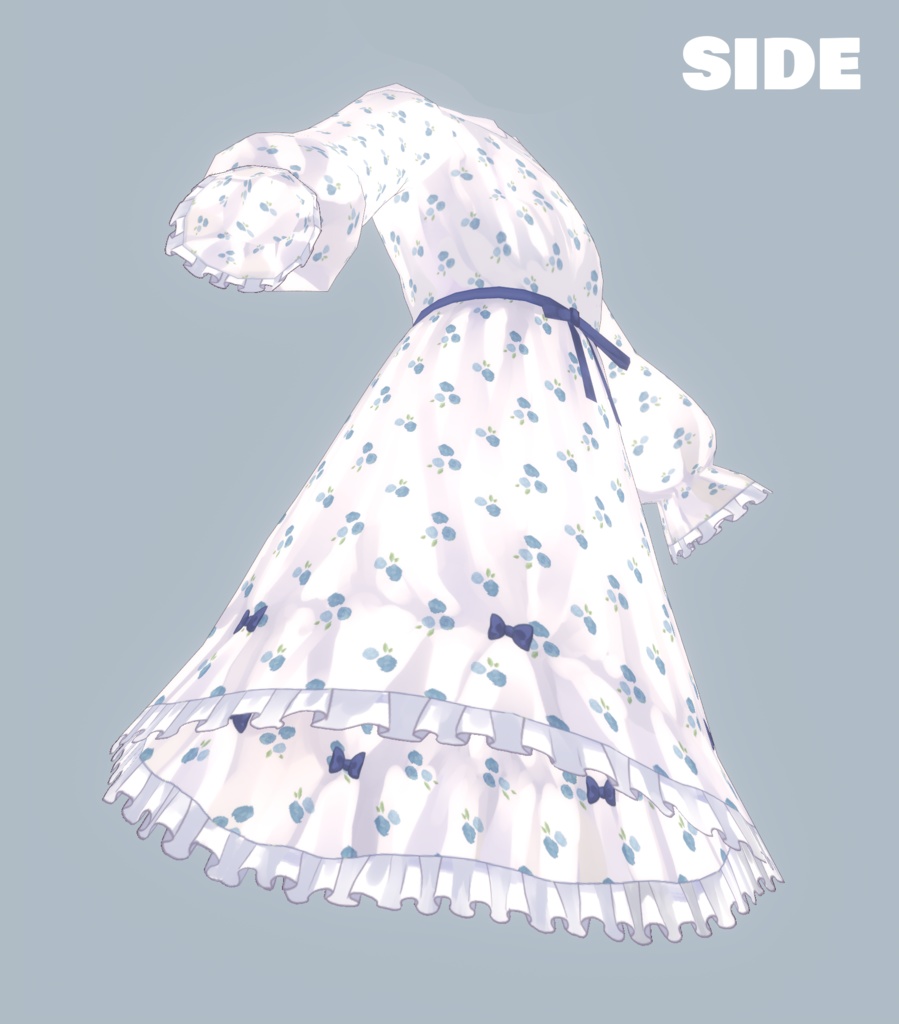 【VRoidテクスチャ】肩出し花柄ワンピース