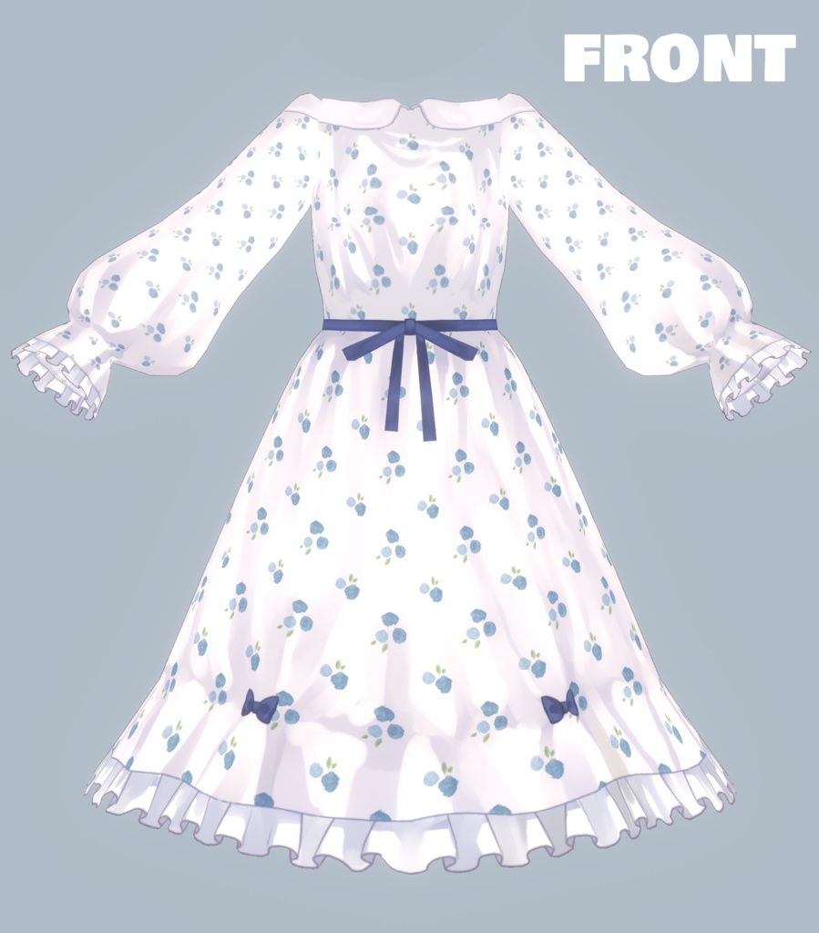 【VRoidテクスチャ】肩出し花柄ワンピース