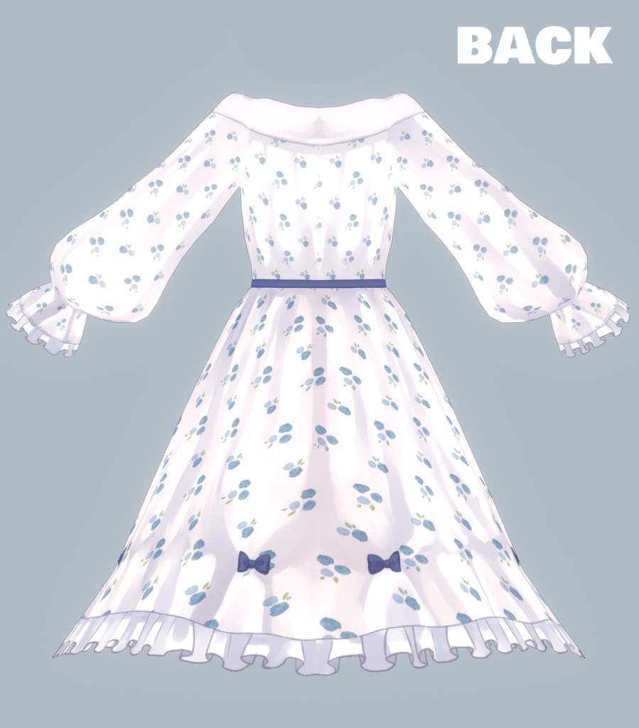 【VRoidテクスチャ】肩出し花柄ワンピース