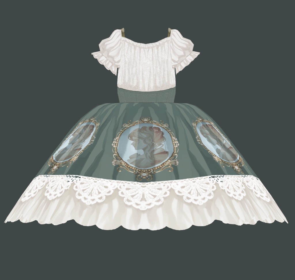 【VRoidテクスチャ】クラシカルカメオワンピセット