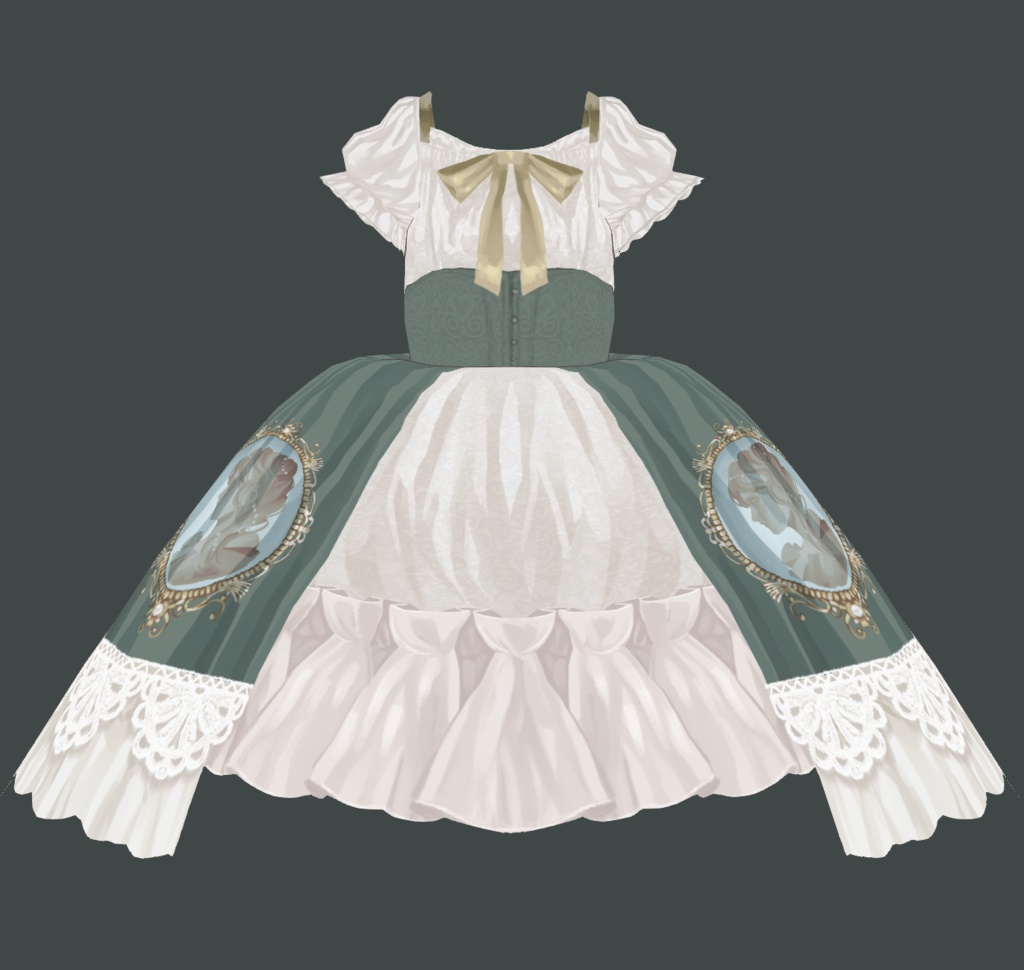 【VRoidテクスチャ】クラシカルカメオワンピセット