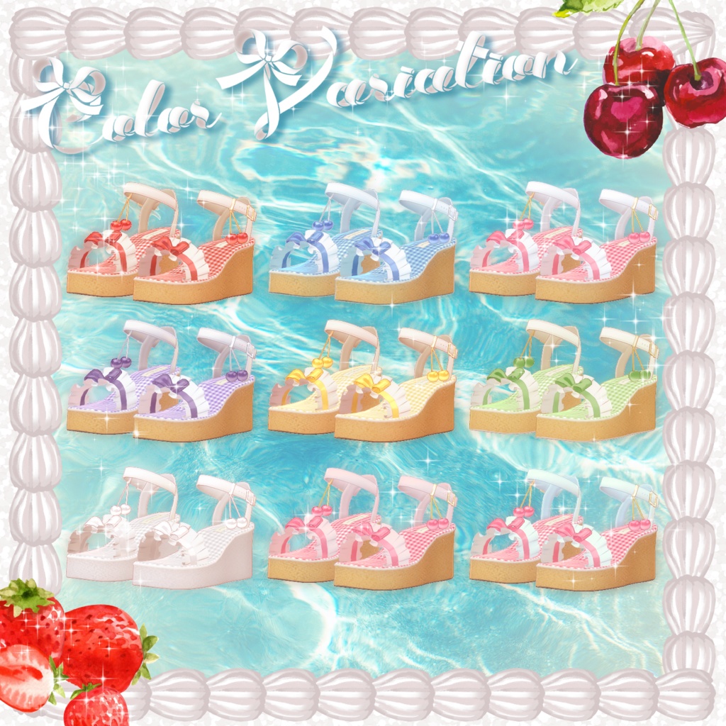 【VRC想定衣装】。+🍓Cherry Berry Frill🍒+。【複数アバター対応】
