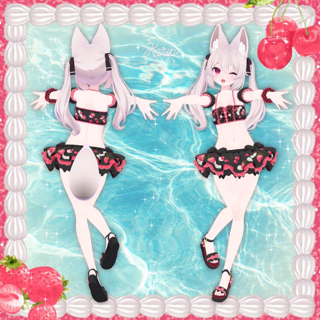 【VRC想定衣装】。+🍓Cherry Berry Frill🍒+。【複数アバター対応】