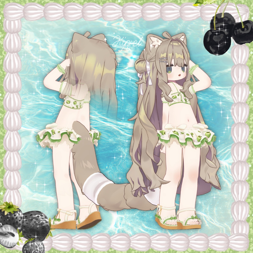 【VRC想定衣装】。+🍓Cherry Berry Frill🍒+。【複数アバター対応】