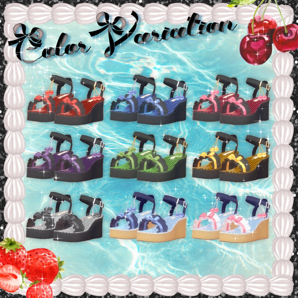 【VRC想定衣装】。+🍓Cherry Berry Frill🍒+。【複数アバター対応】