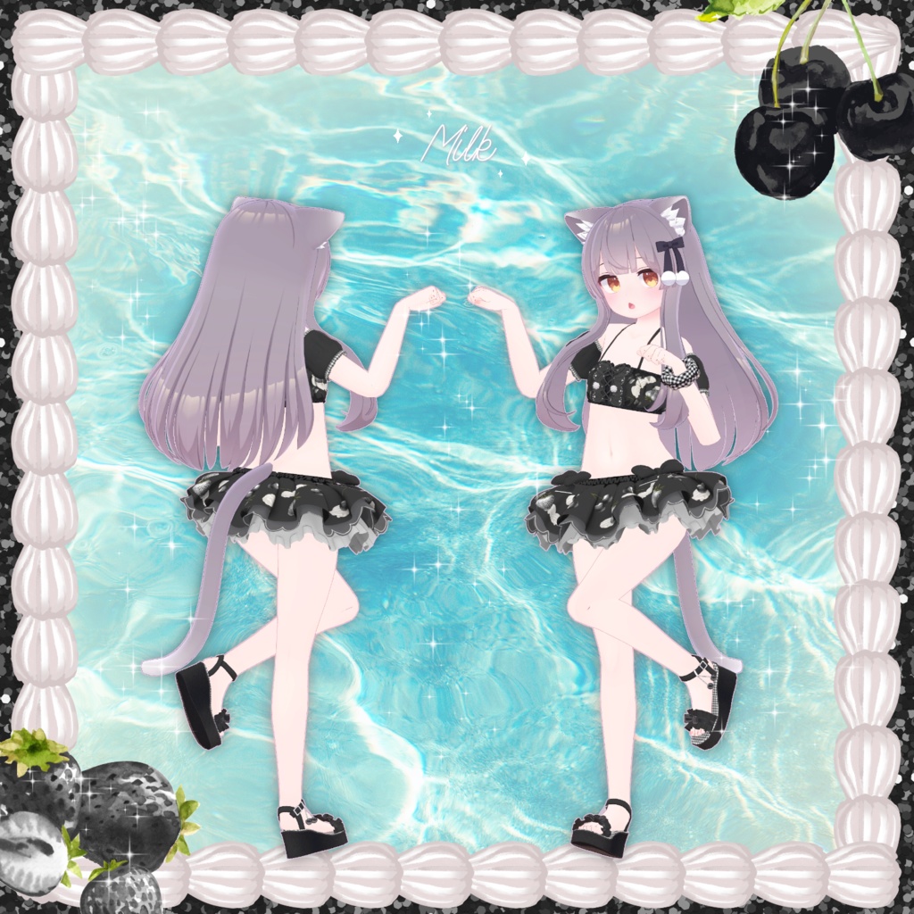 【VRC想定衣装】。+🍓Cherry Berry Frill🍒+。【複数アバター対応】