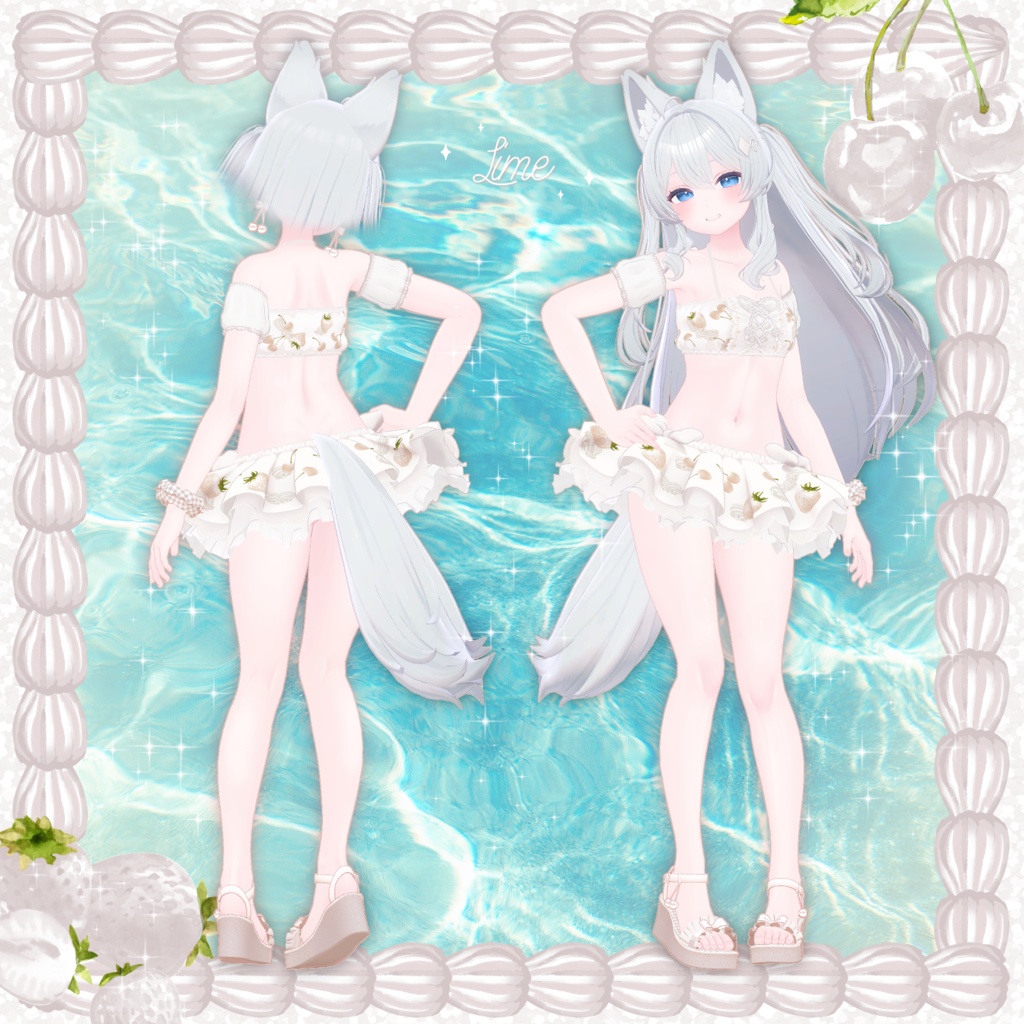 【VRC想定衣装】。+🍓Cherry Berry Frill🍒+。【複数アバター対応】