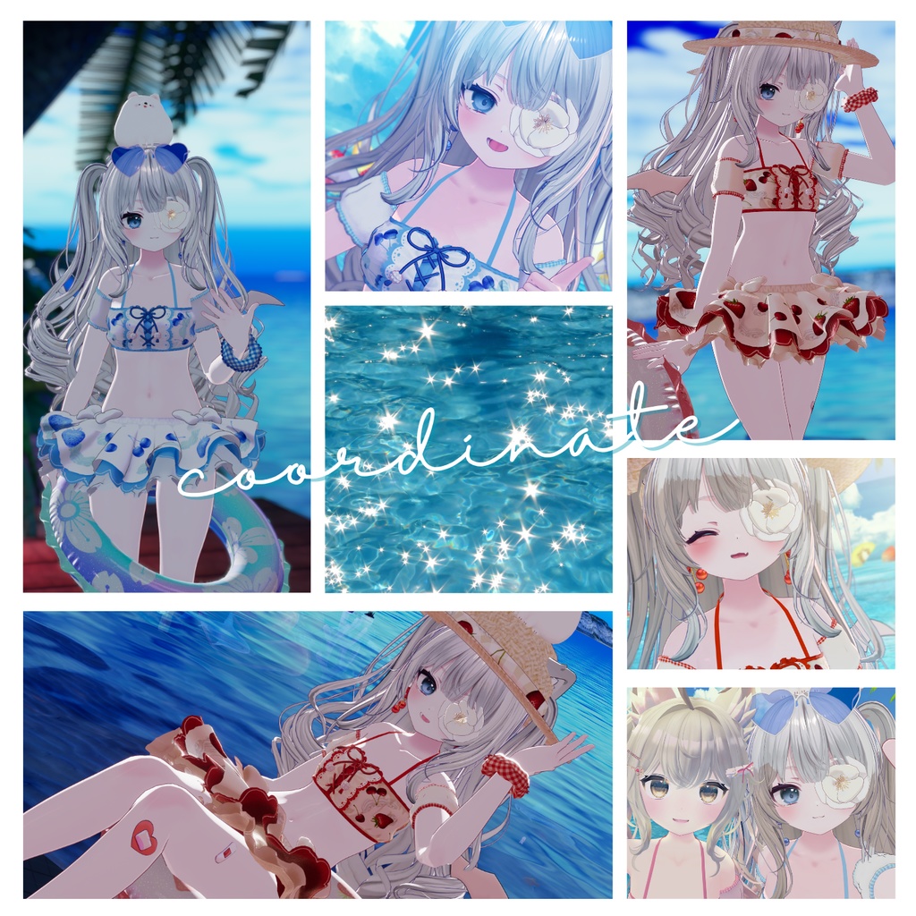 【VRC想定衣装】。+🍓Cherry Berry Frill🍒+。【複数アバター対応】