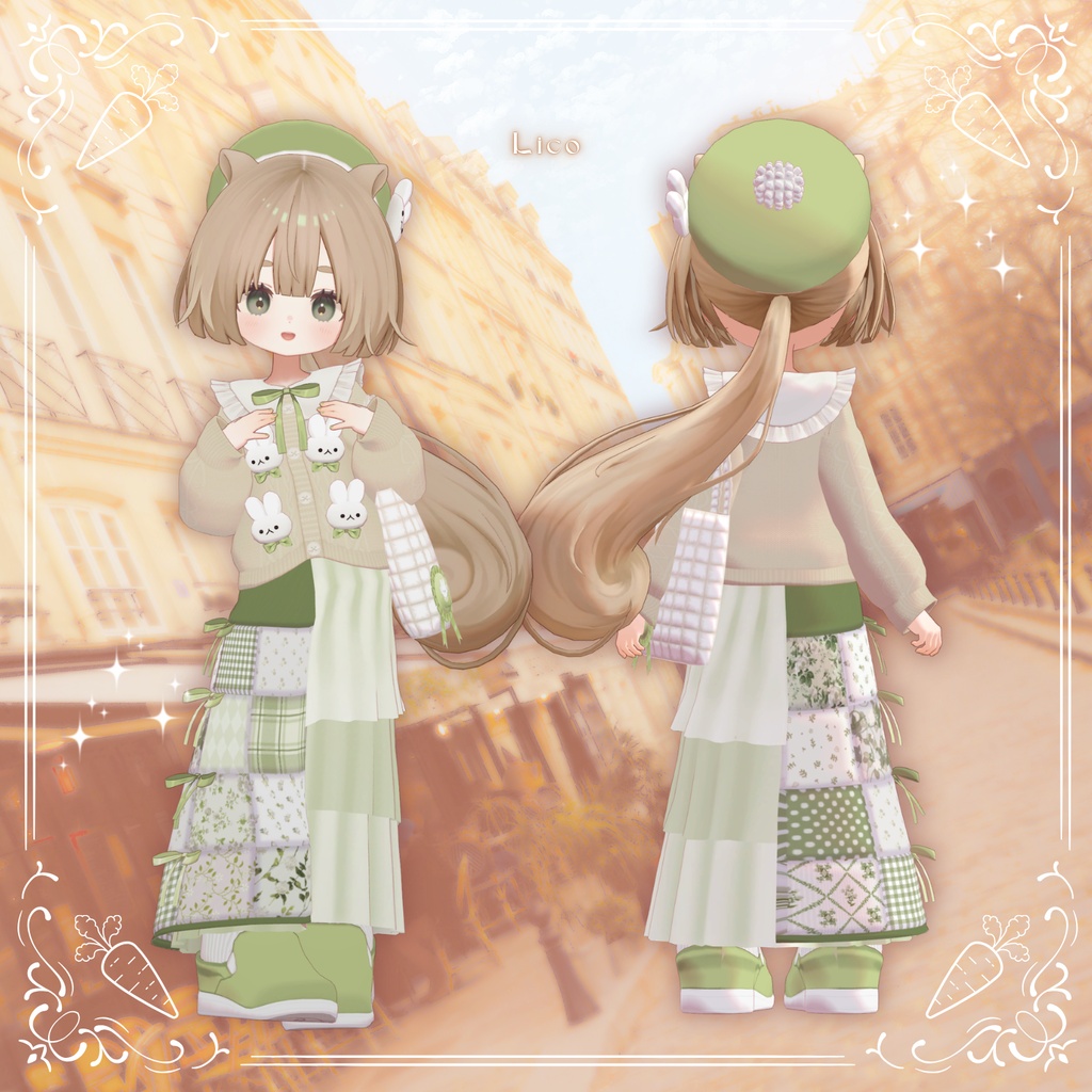 🐰10/15まで半額🐰【31アバター対応】Quilting Bunny【VRC想定衣装】
