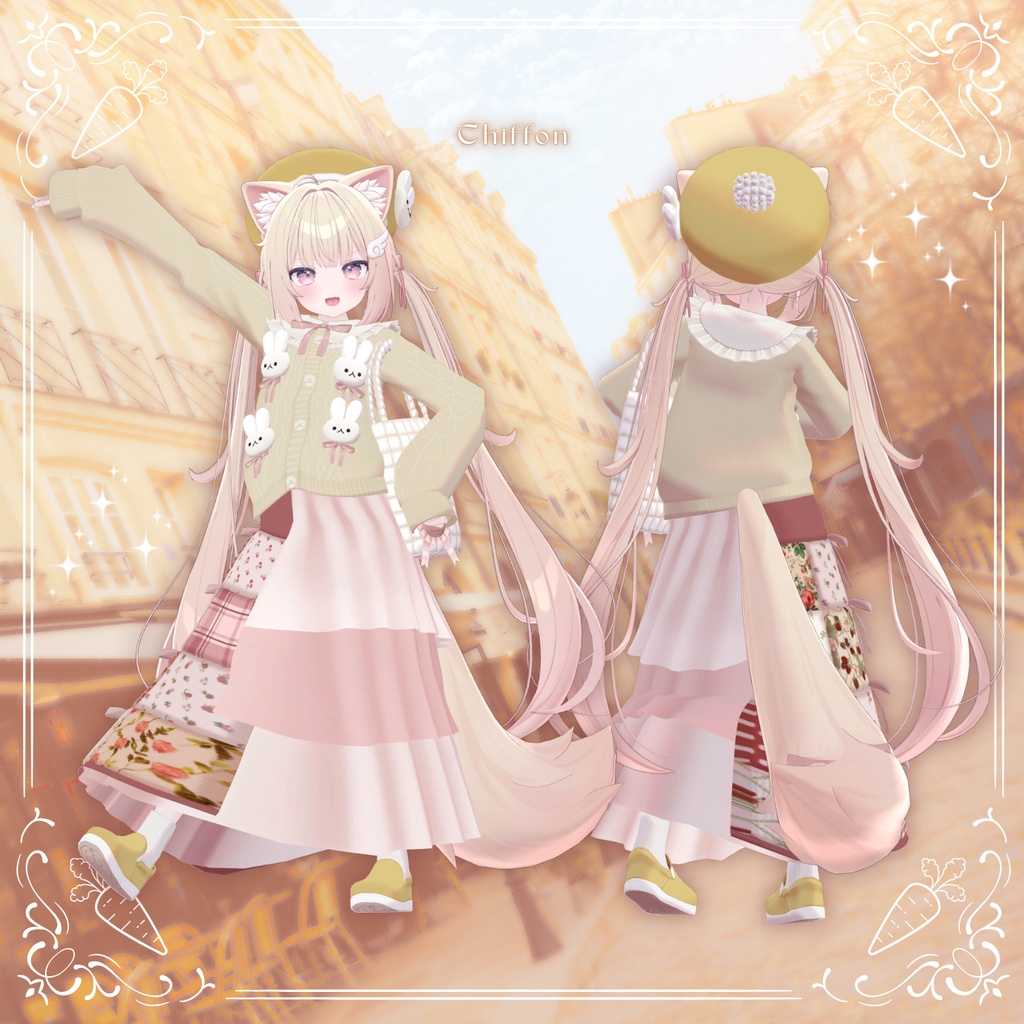 🐰10/15まで半額🐰【31アバター対応】Quilting Bunny【VRC想定衣装】