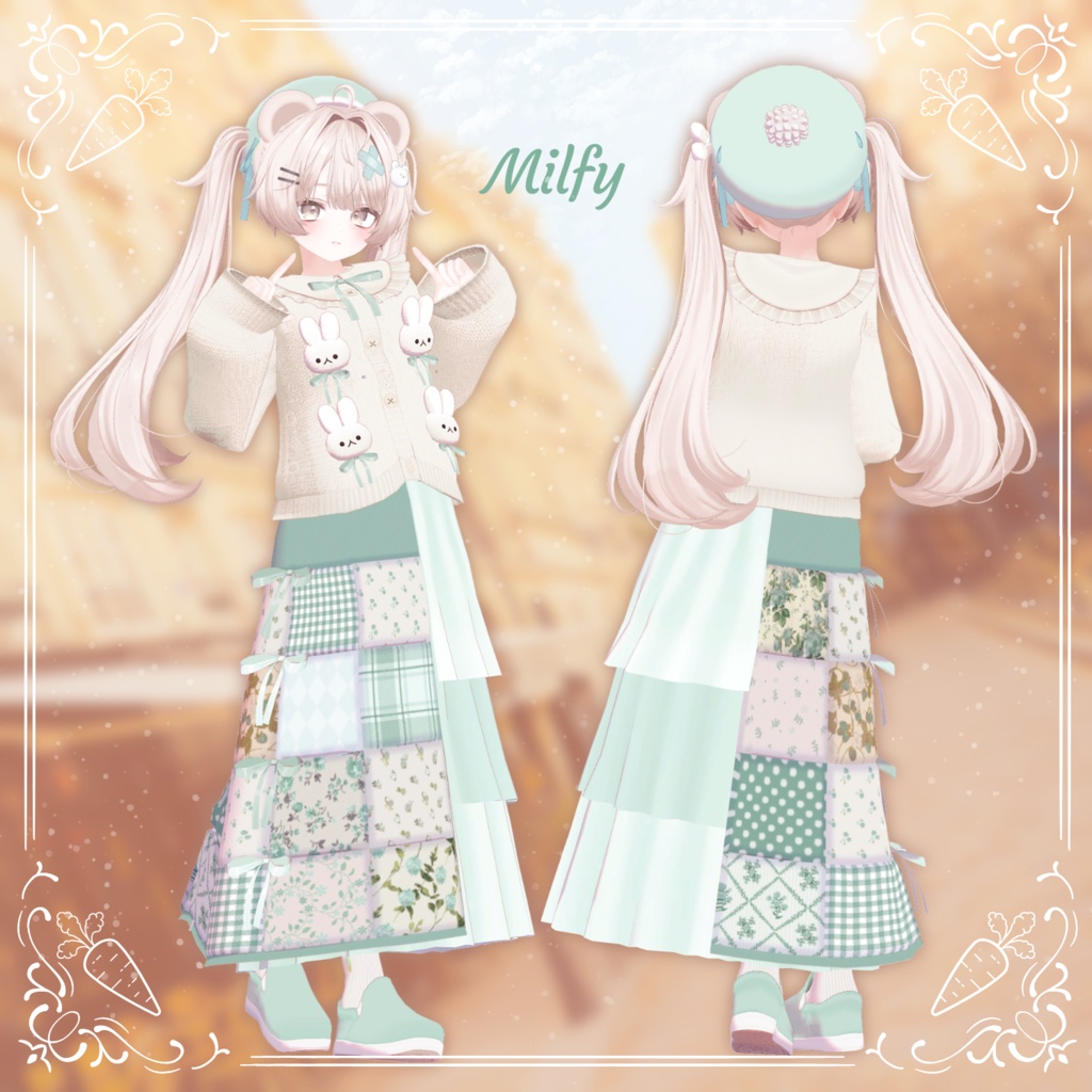 【19アバター対応】Quilting Bunny【VRC想定衣装】