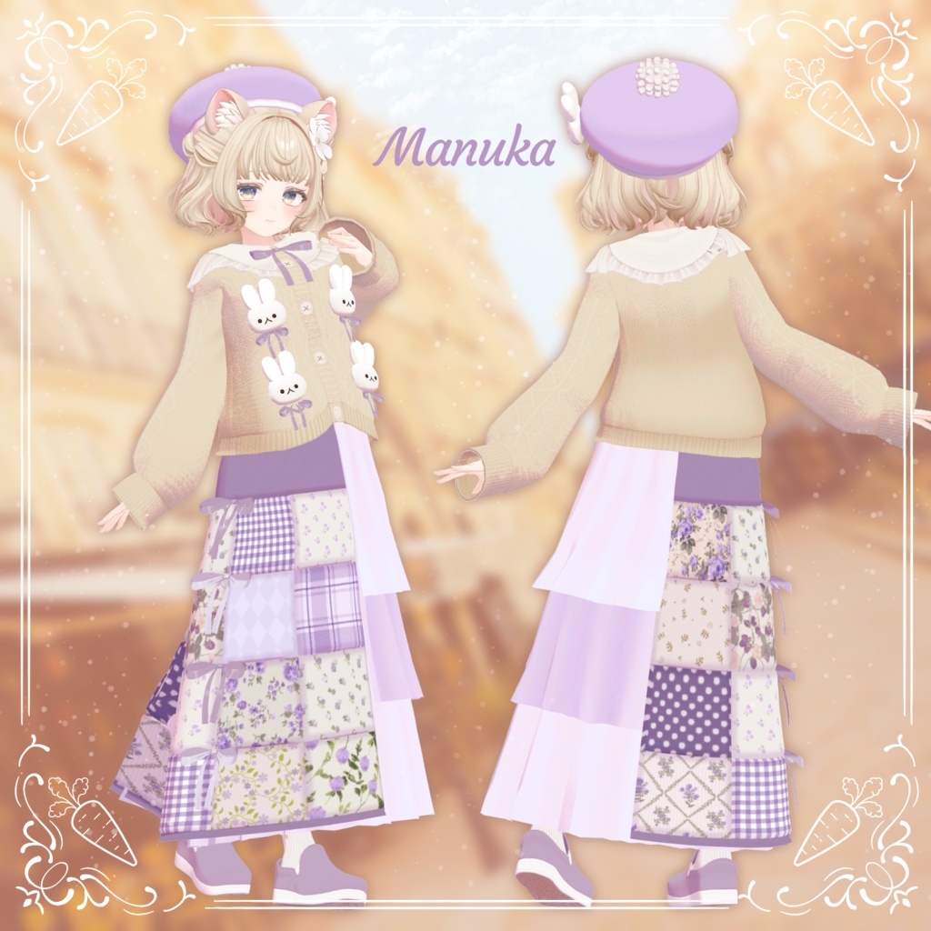 【19アバター対応】Quilting Bunny【VRC想定衣装】