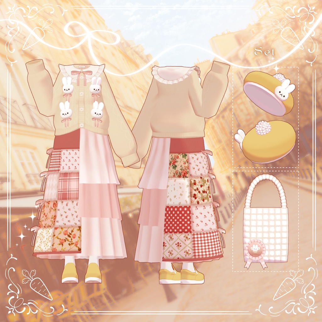 🐰10/15まで半額🐰【31アバター対応】Quilting Bunny【VRC想定衣装】