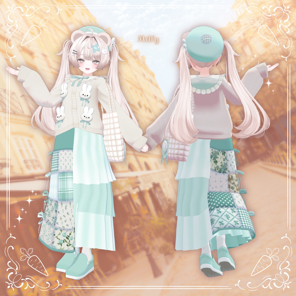 🐰10/15まで半額🐰【31アバター対応】Quilting Bunny【VRC想定衣装】