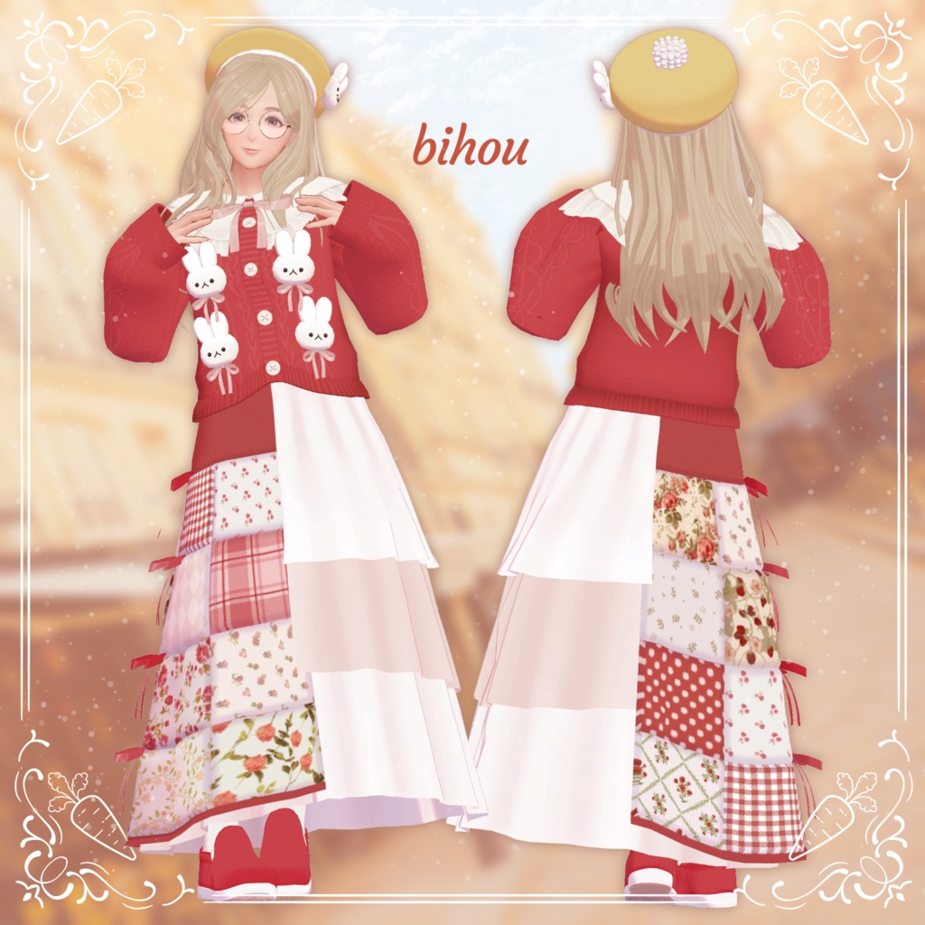 【19アバター対応】Quilting Bunny【VRC想定衣装】