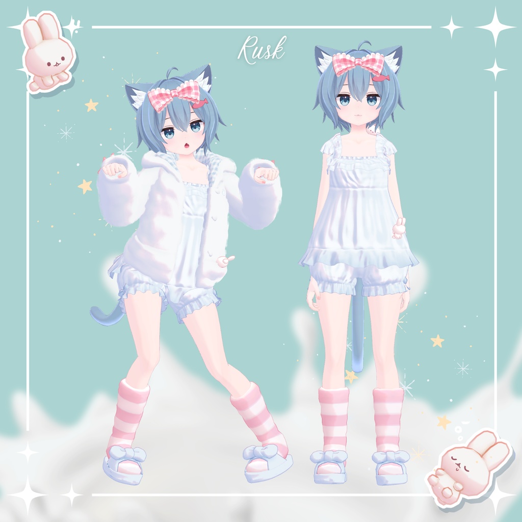 【3/22まで45%OFF】Milk Bunny Hug Time【VRC対応衣装】