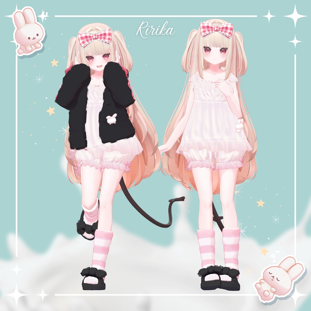 【26アバター対応】Milk Bunny Hug Time【VRC想定衣装】
