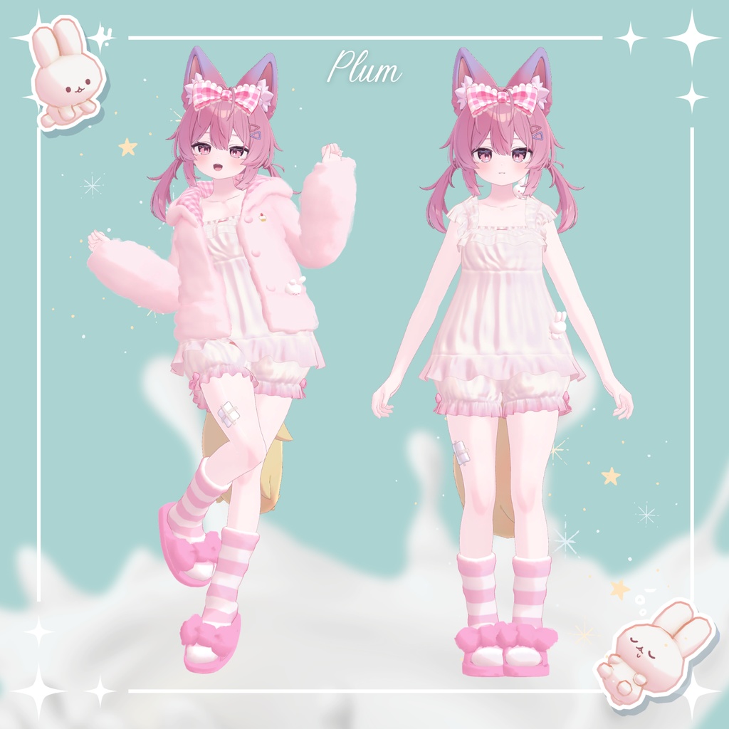 【3/22まで45%OFF】Milk Bunny Hug Time【VRC対応衣装】