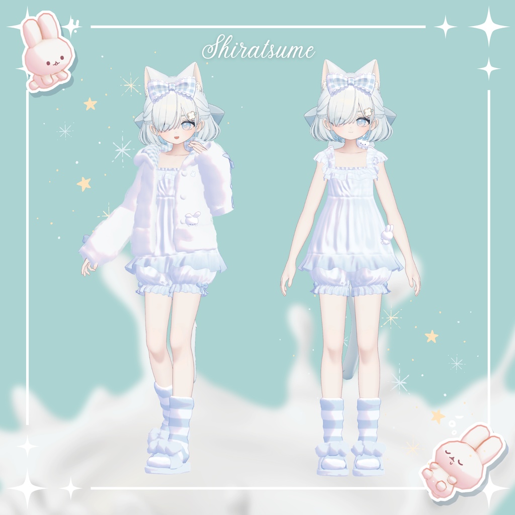 【3/22まで45%OFF】Milk Bunny Hug Time【VRC対応衣装】