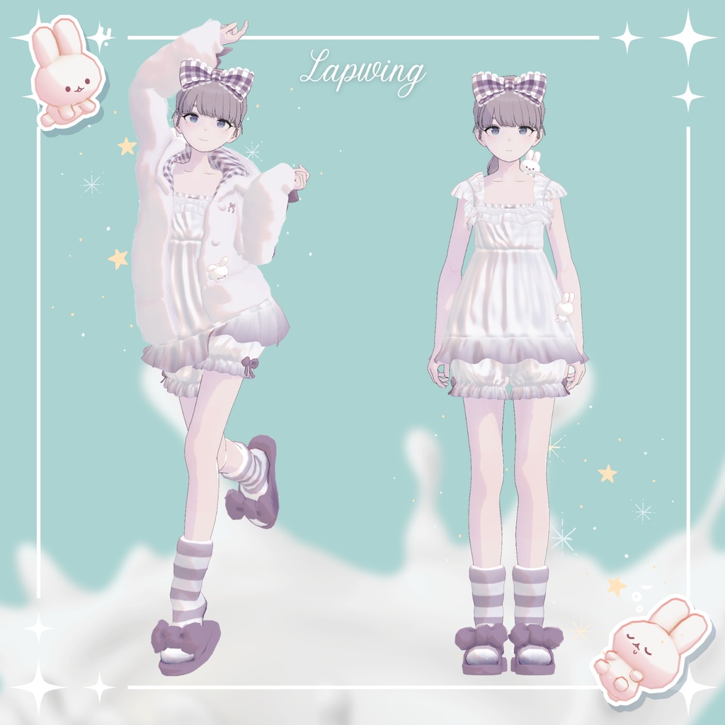 【3/22まで45%OFF】Milk Bunny Hug Time【VRC対応衣装】