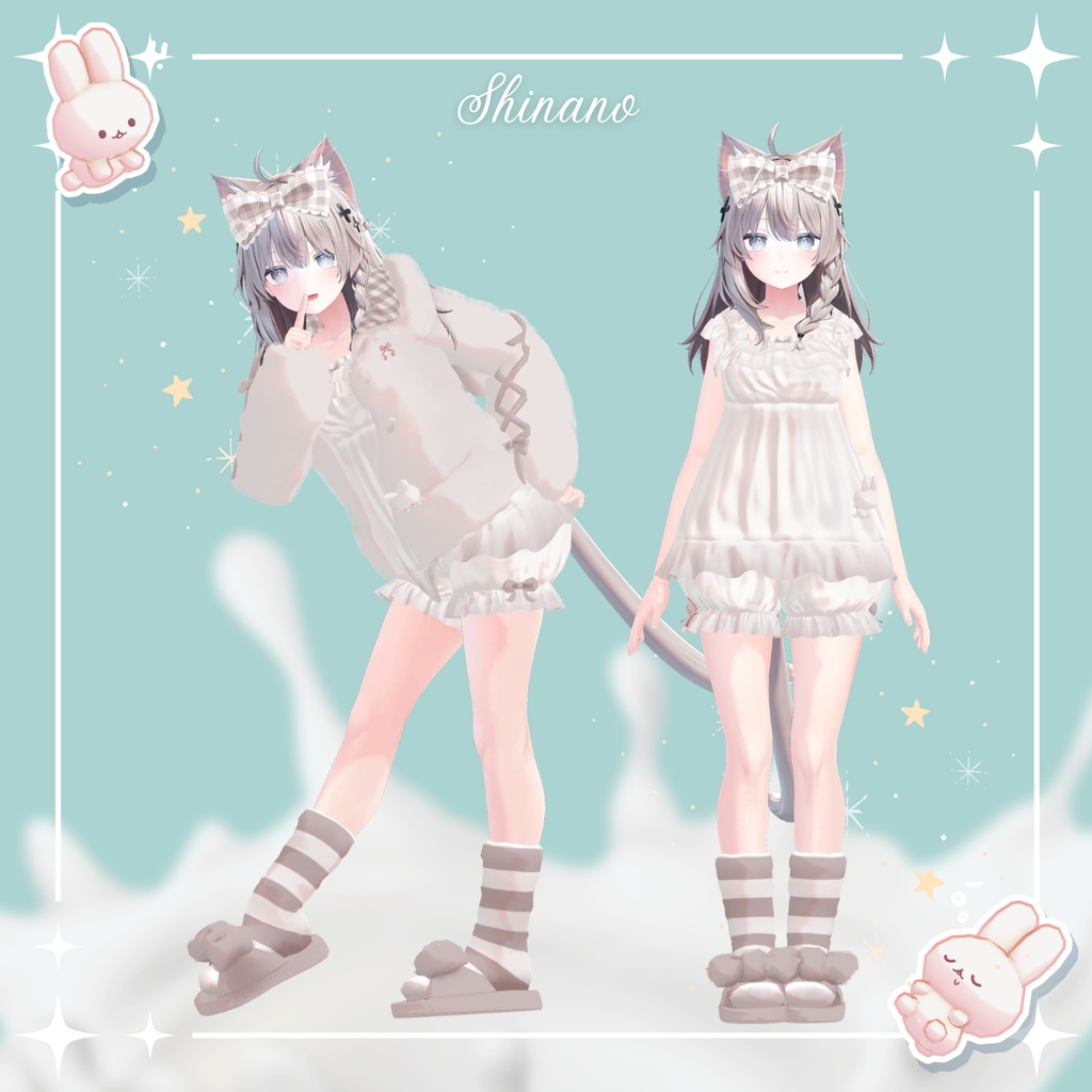 【3/22まで45%OFF】Milk Bunny Hug Time【VRC対応衣装】