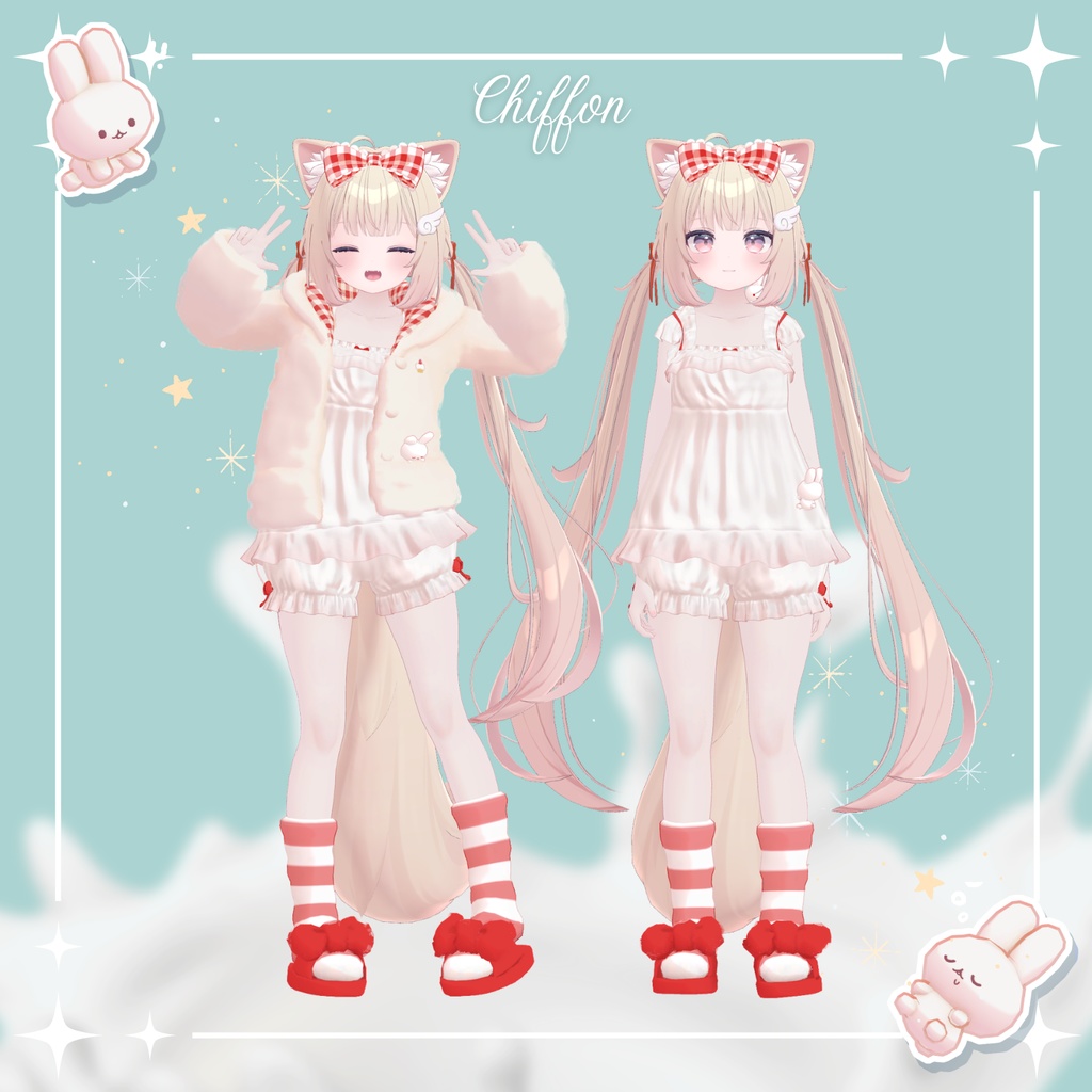 【3/22まで45%OFF】Milk Bunny Hug Time【VRC対応衣装】