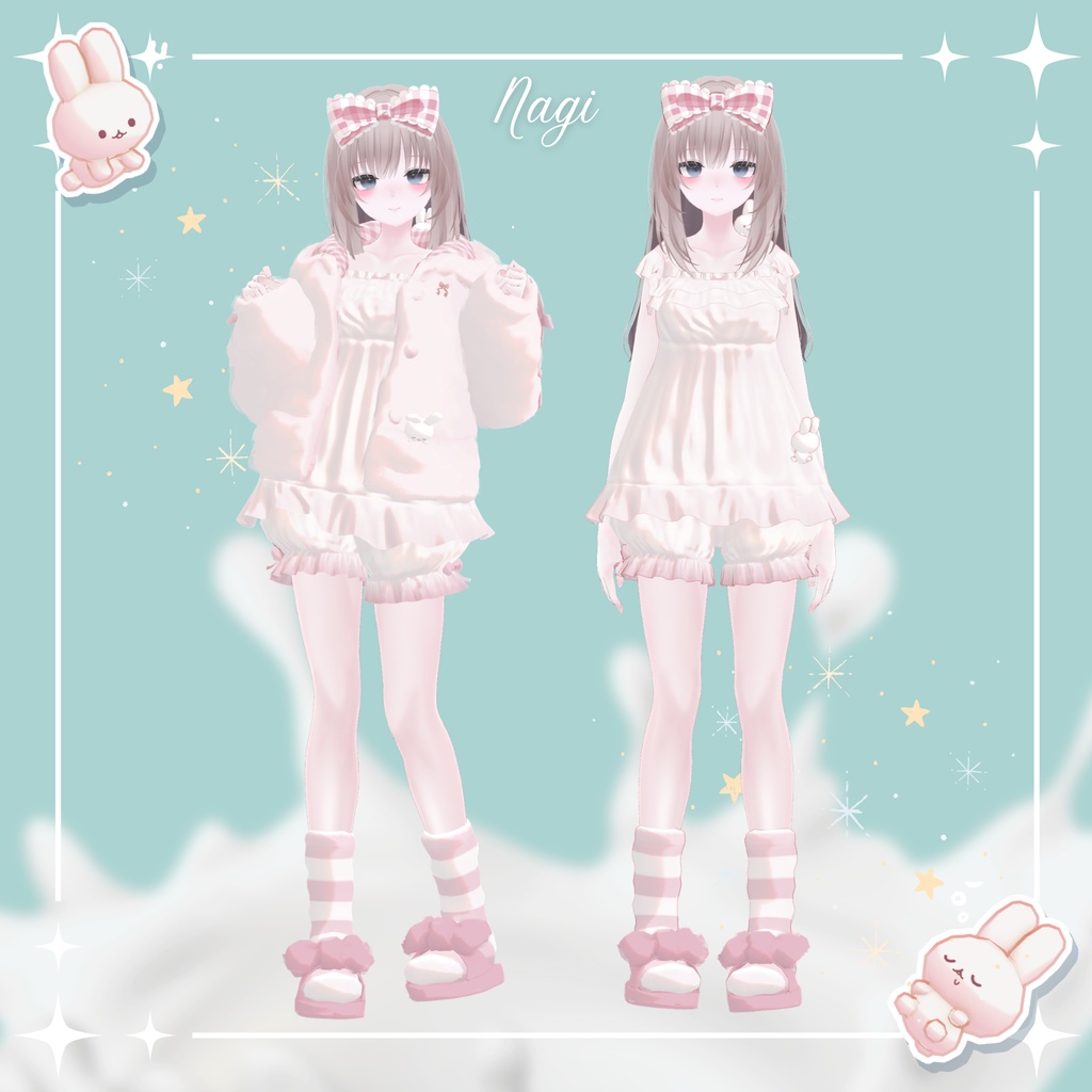 【3/22まで45%OFF】Milk Bunny Hug Time【VRC対応衣装】